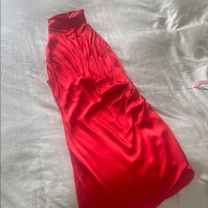 Amanda Uprichard Elegant Red Satin Dress